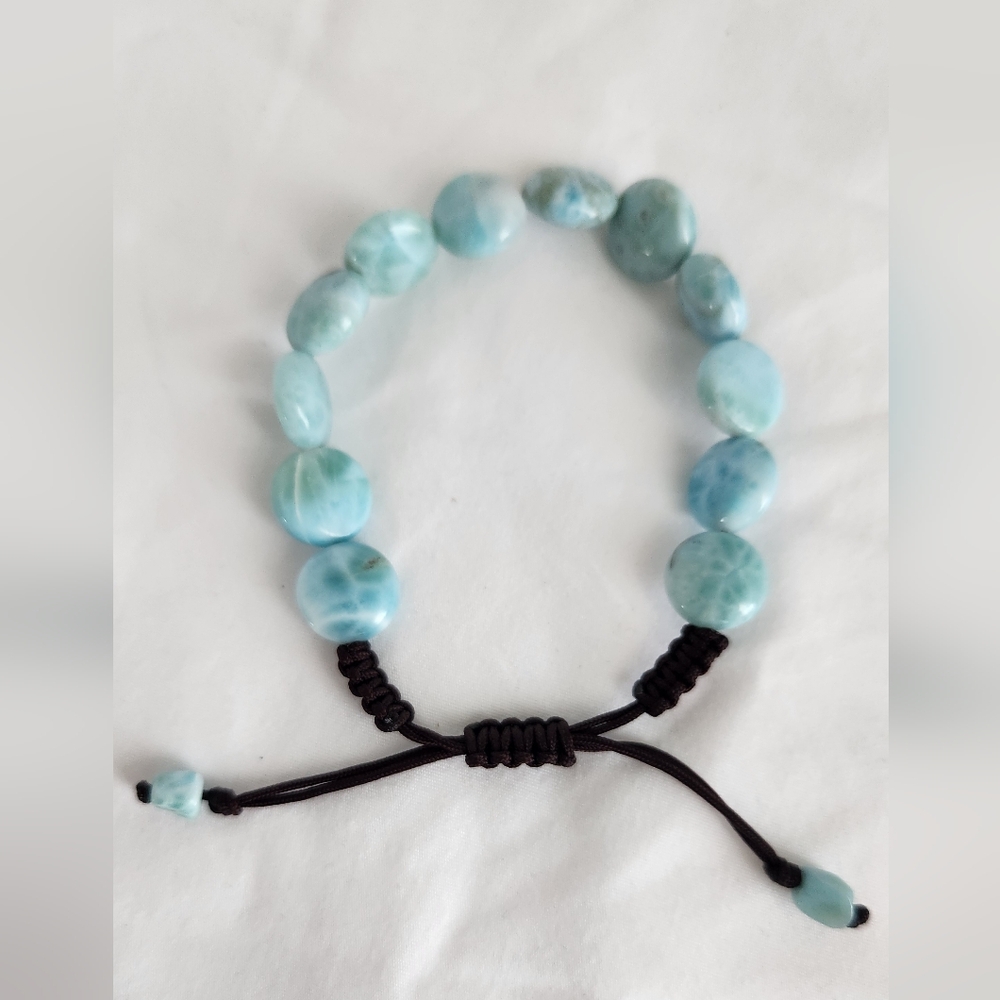 Larimar Beaded Adjustable Bracelet